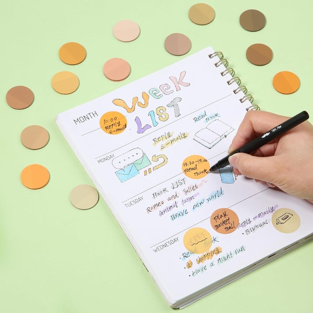 Transparent Sticky Note Set, 560Sheets, Colorful, Round Transparent Sticky Notes - Picture 2 of 8